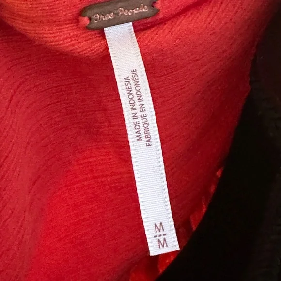 NWT Free People Wrap Front Top, Bright Red, Size Medium - Picture 7 of 9